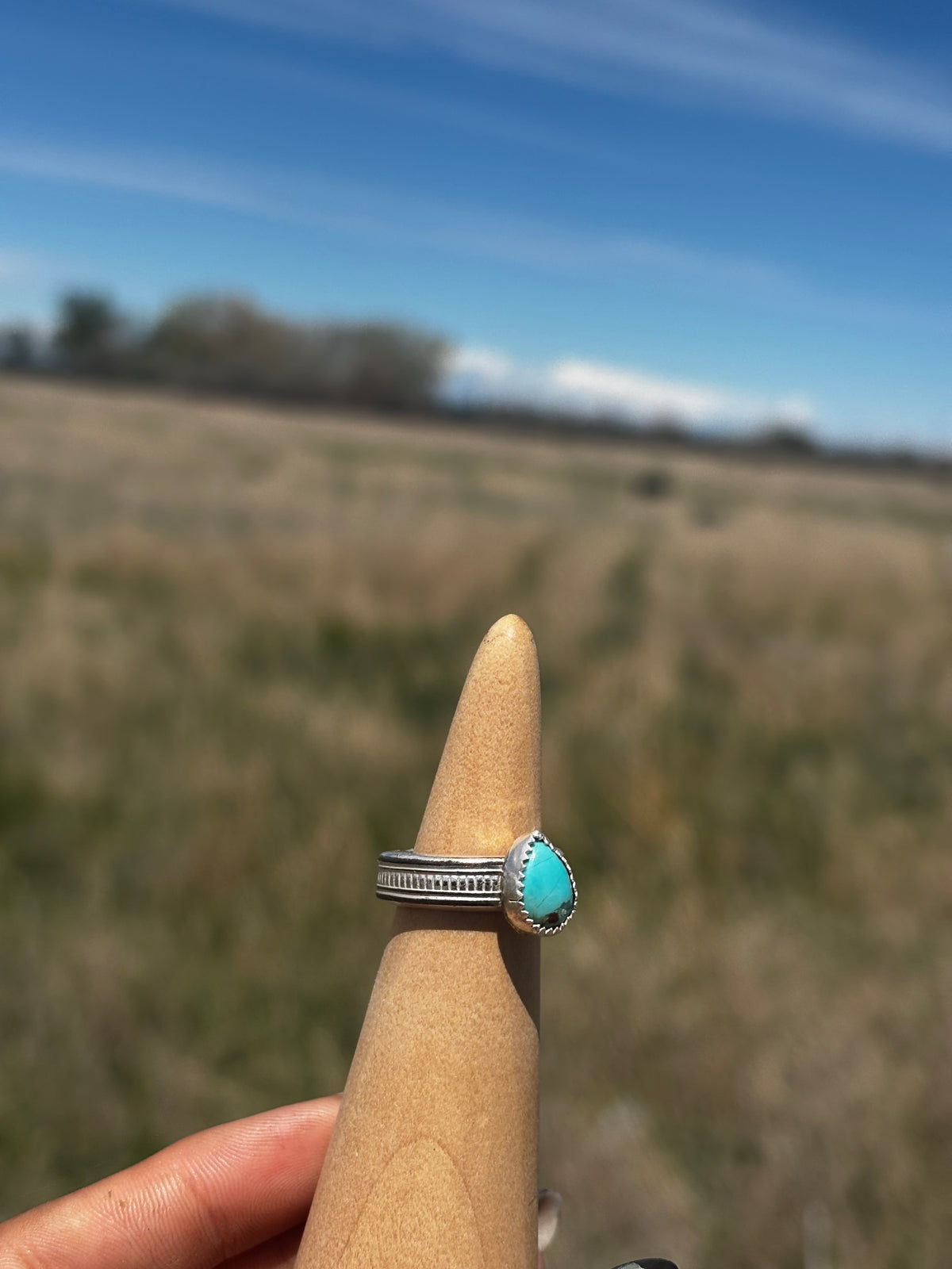 Kingman Turquoise spoon ring