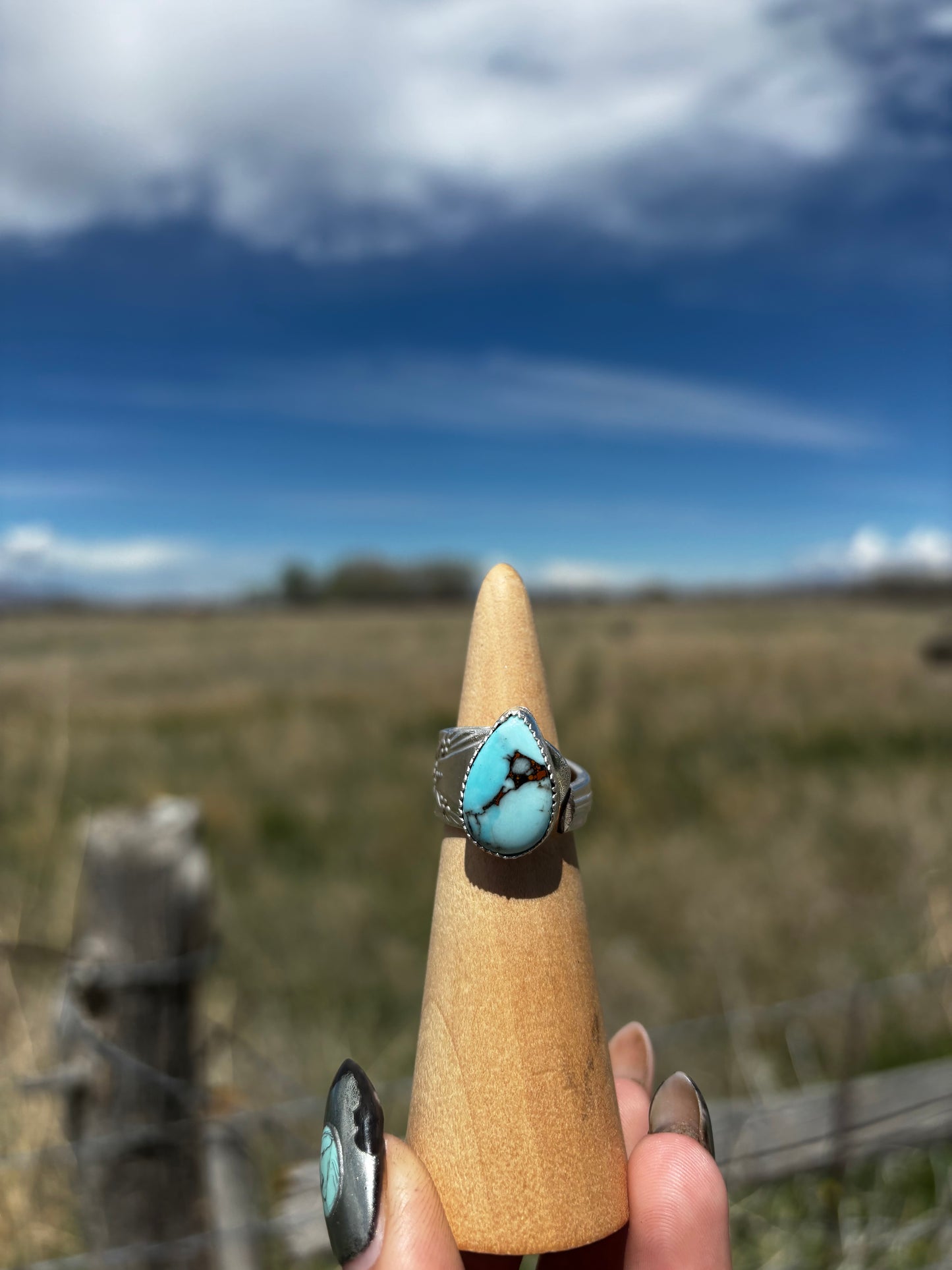 Golden Hills Turquoise Spoon Ring