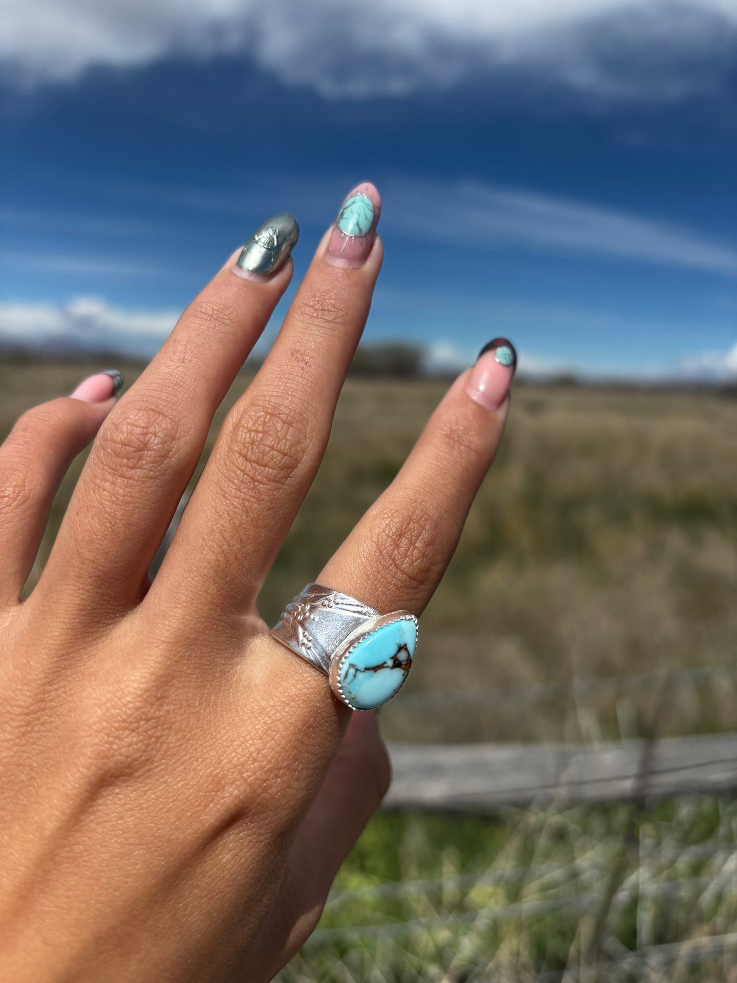 Golden Hills Turquoise Spoon Ring